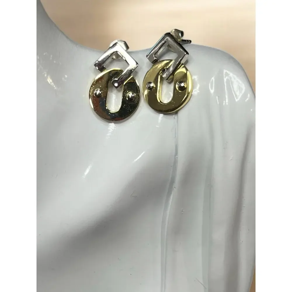 Coach 90288 Mixed Metal Geometric Drop Earrings - Picture 7 of 9